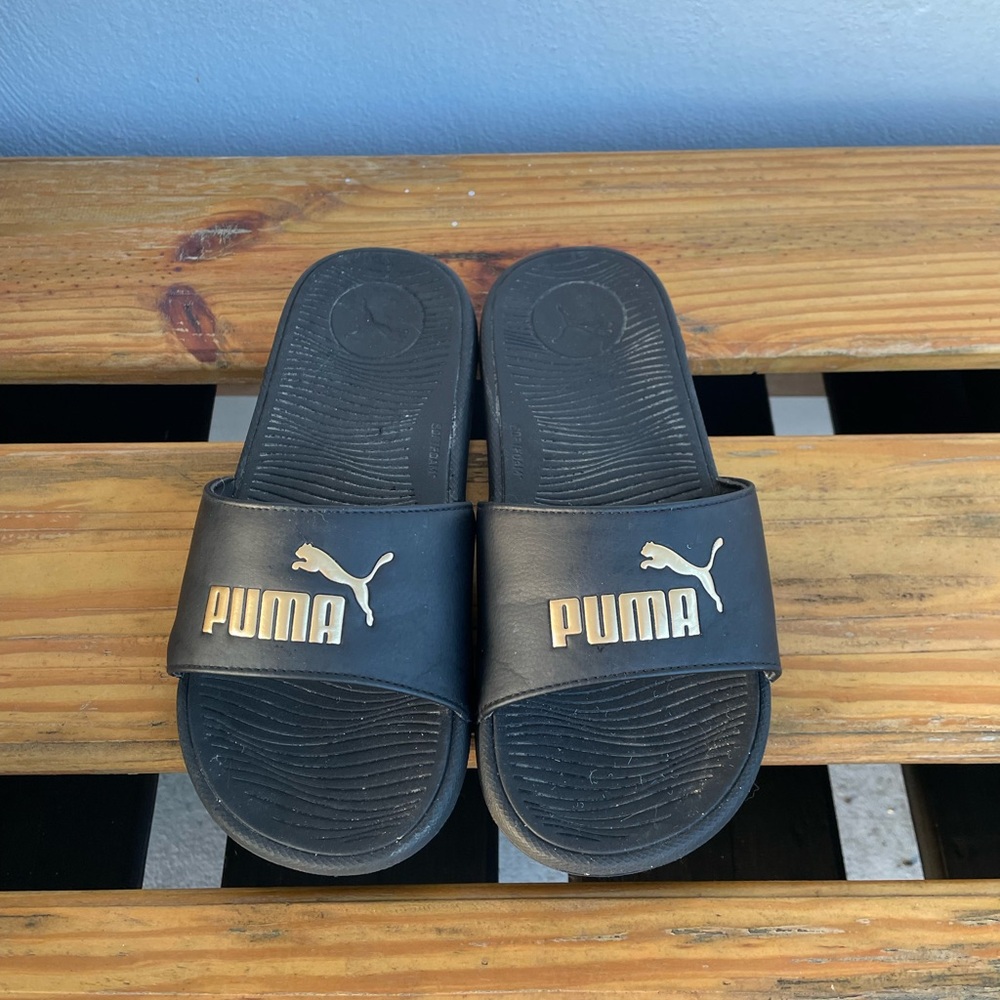 Puma Black and Gold Women’s Slides